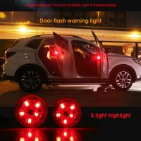 2PCS Wireless 5LED Car Door Warning Light LED Strobe Flashing Anti Rear-end Collinsion Indicator Lights Safety Signal Lamp Bulbs  LEDs HIDs