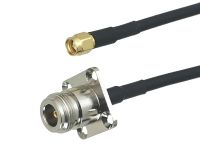 1Pcs RG58 SMA Male plug to N Female jack Flange Connector RF Coaxial Jumper Pigtail Cable 4inch~20M Electrical Connectors