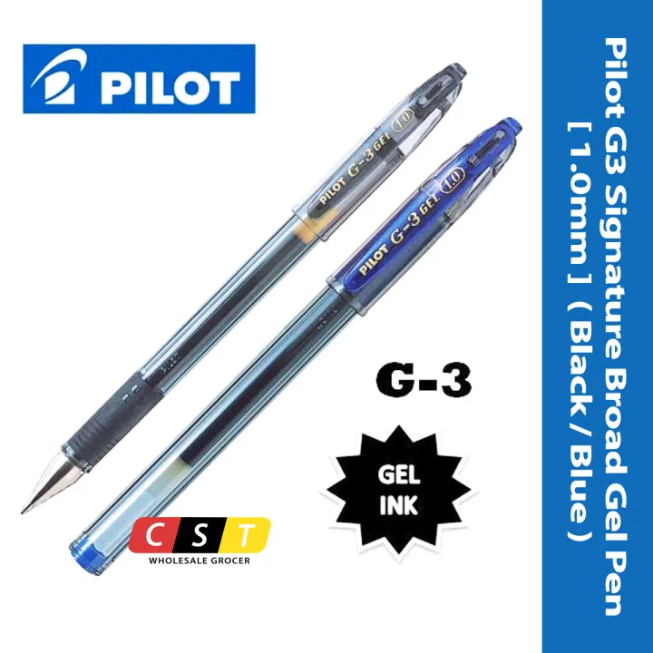 Pilot G3 Signature Broad Gel Pen [1.0mm] (Black / Blue) | Lazada