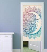 ห้องนั่งเล่น Creative Mandala Moon Door Curtain ห้องรับประทานอาหารครึ่งผ้าม่านฉากกั้นทางเข้าผ้าม่านตกแต่งบ้าน Noren