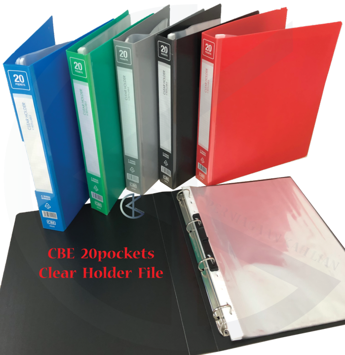 CBE A4 Clear Holder Refillable File 20 Pockets 4 Ring Binder 402A Lazada