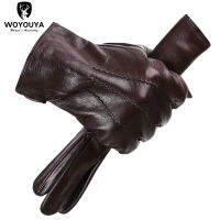 Comfortable Keep warm gloves male winter,Water ripple design sheepskin mens gloves,black mens leather gloves-8001Y