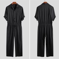 ******Mens Casual Short Sleeve Jumpsuit Loose Cargo Pants*******