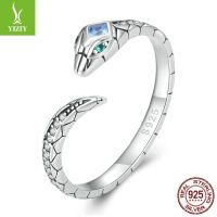 [COD] Ziyun design s925 silver snake-shaped open ring European and trendy personality snake texture