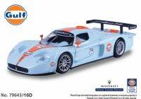 โมเดลรถแข่ง NO.79643 MASERATI MC12 CORSA GT1 Gulf Oil สีฟ้า-ขาว-ส้ม อัตราส่วน 1:24  จำลองเหมือนจริง ผลิตจากโลหะผสม Diecast Model ประตูรถเปิดซ้ายขวาได้