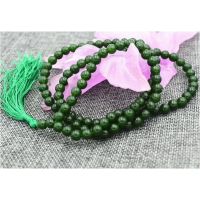 6/8Mm Buddhist Dark Green Round Emerald Gemstone 108 Prayer Beads Mala Necklace