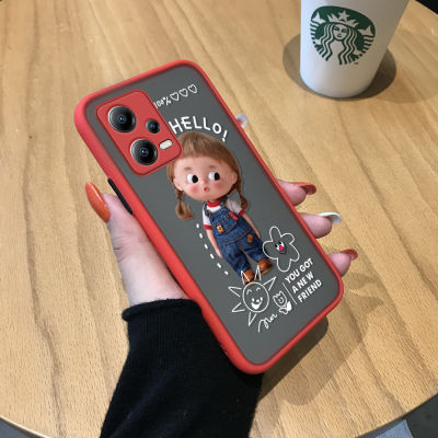 GGK เคสสำหรับ Xiaomi Redmi Note 12 5G Xiaomi Poco X5 5G น่ารักสาวๆมีน้ำค้างแข็งโปร่งใสฮาร์ดเคสใส่โทรศัพท์คลุมทั้งหมดเคสป้องกันกล้อง