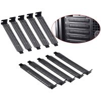 10pcs/pack Black Hard Steel Dust Filter Blanking Plate PCI Slot Cover With Screws Dustproof Ventilation Graphics Card Baffle Heatsinks