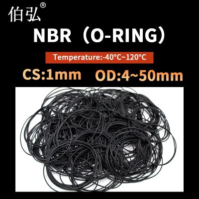 NBR O Ring Seal Gasket Thickness CS1mm OD4-50mm Oil and Wear Resistant Automobile Petrol Nitrile Rubber O-Ring Waterproof Black