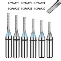 12 Shank 3ขลุ่ยตัดตรง Router Bit CNC Trimming Slot Milling Cutter ไม้ Craving แกะสลักเครื่องมือ Milling Cutter