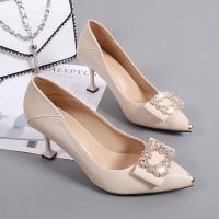 Leather shoes female xia net red hot style single shoes non-skid joker work shoes sexy professional leisure