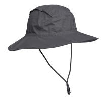 หมวกกันน้ำสำหรับการเทรคกิ้งบนภูเขา สีเทาเข้ม  MOUNTAIN TREKKING WATERPROOF HAT DARK GREY FORCLAZ