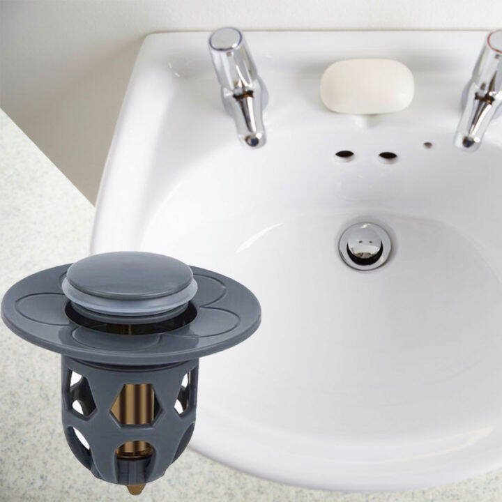 Stainless Steel PopUp Bounce Core Basin Drain Filter Hair Catcher Sink