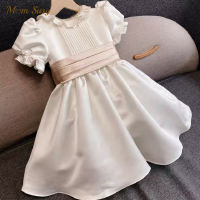 Fashion Baby Girl Princess Dress Big Bow Infant Toddler Vintage Vestido Flare Collar Party Birthday Frock Baby Clothes 1-10Y