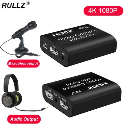 ☾☇❐ 4K TV Loop 1080p HDMI Graphics Capture Card USB 2.0 3.0 Recording Box Game Live Streaming Mic In Audio Out Phone Video Recorder