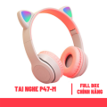 Tai Nghe Mèo Headphone Bluetooth Không Dây P47M - Tai Nghe Chụp Tai Dễ Thương Có Đèn Led, Âm Thanh Chất Lượng, Kết Nối Đơn Giản, Chống Ồn Hiệu Quả - Hàng Chính Hãng