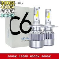 Huiyisunny 2ชิ้น C6ไฟหน้ารถมอเตอร์ไซค์แบบ LED H4 H7 H11 H1 HB3 HB4 9005หลอดไฟ LED ไฟหน้ารถ H3