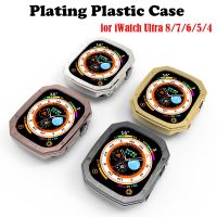 Plating Plastic Case for Apple Watch Ultra Series 8 7 49mm 41mm 45mm Bumper for iWatch 6 SE 5 4 40mm 44mm Frame Protective Cover