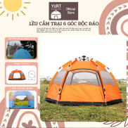 Dày dặn 2 lớp Lều cắm trại 6 góc Yurt Camping 4-6 người lều tự bung 2 lớp