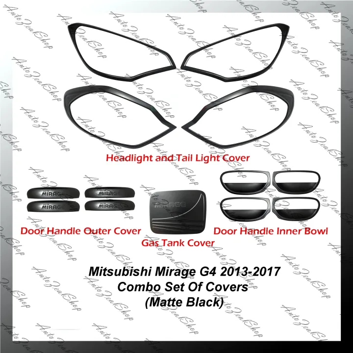 Mitsubishi Mirage G4 2013-2017 Combo Set of Head Light Tail Light Cover ...