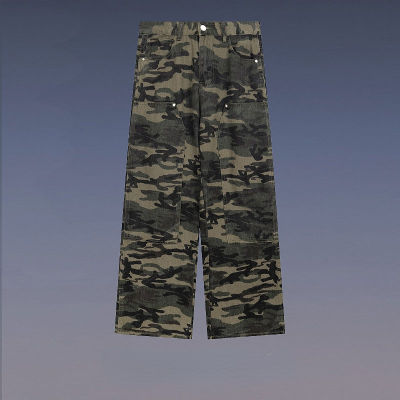 ฤดูร้อน High Street Vintage Camouflage กางเกงทำงานสำหรับผู้ชายและผู้หญิง Street Harajuku Hip Hop Casual Trousers