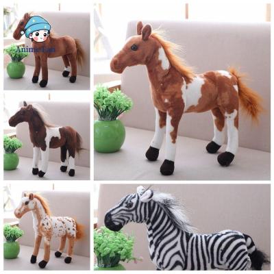 ของเล่นรูปม้าจำลองม้าเสื้อยืดแฟนคลับอนิเมะจริงตุ๊กตาสัตว์ยัดไส้ Boneka Mainan ม้าทำจากผ้าฝ้าย PP สุดน่ารักของขวัญสำหรับเด็ก