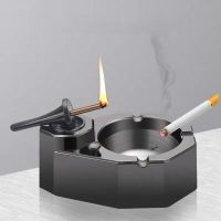 New Creative Oil Electric Hybrid Charging Lighter Kerosene Ignition Ashtray Home Desk Decoration Mens Gift Cigarettes Accessory