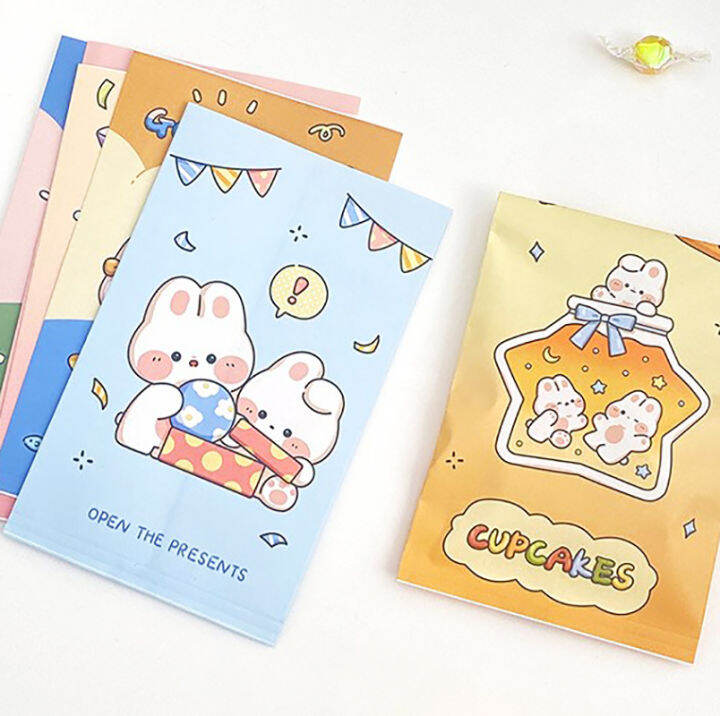 cute-rabbit-snack-bag-cookie-packaging-bag-oil-proof-film-packaging-bag-girl-heart-storage-bag-small-item-storage-bag-baking-gift-paper-bags