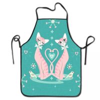 Funny Kitsch Kitten Love Bib Aprons Men Women Unisex Kitchen Chef Cute Cat Tablier Cuisine for Cooking Baking Gardening