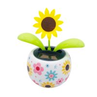 ﹊♂☸ Solar powered Dancing Flower Toy Swinging Butterfly Flip Flap Animated Bobbleheads Dancer for Home and Car Dashboard Display