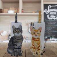 Bathroom Toilet Paper Holder Cute Cat Kitten Free Standing Metal Holder Storage Roll Decor Kitchen Coffee Shop Gadget