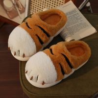 Tiger Claw Cute Female Cotton Drag 2022 New Winter Home Indoor Warm Thick Bottom Slippers Slippers Women Shoes for Women