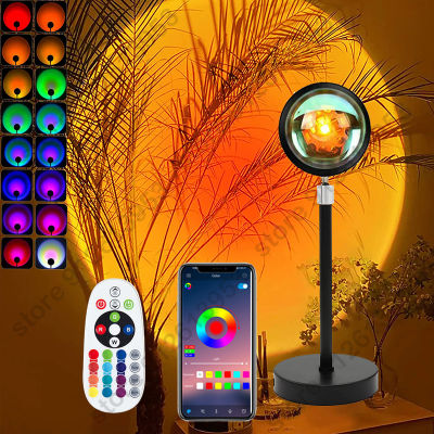 RGB Moon Lamp Sunset Aura Light with Remote Control 16 Colors for Selfies Woman Kids Wedding Holiday Decoration Christmas Xmas