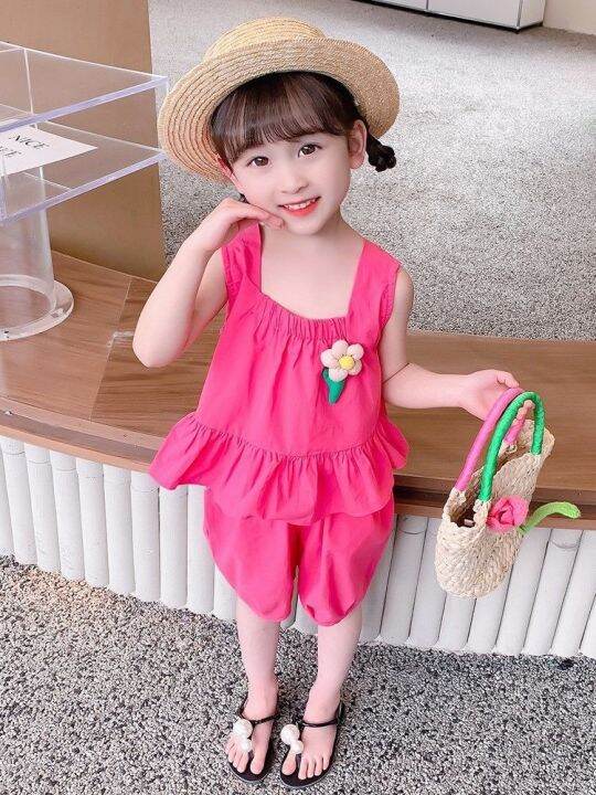 girls-suits-summer-two-piece-fashionable-western-style-fried-street-grade-children-cotton-vest-shorts-of-wear