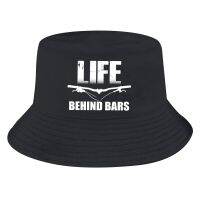 เสื้อยืดแขนลำลองขาสั้นสำหรับผู้ชายสีขาว2023คุณภาพสูง MTB Topi Bucket Life Behind Bars