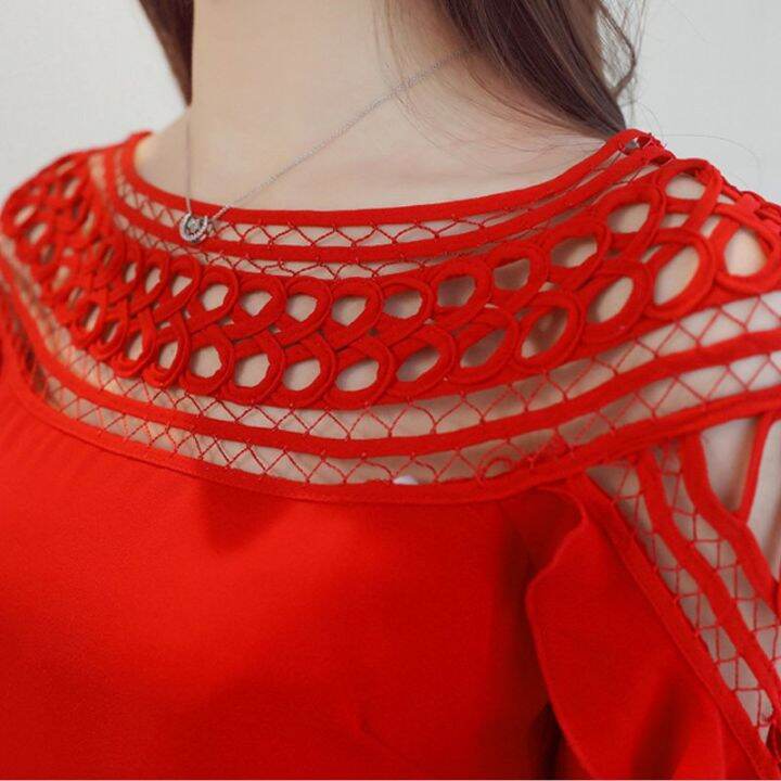 korean-fashion-lace-shirt-summer-chiffon-blouse-hollow-off-shoulder-tops-women