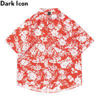 Dark Icon เสื้อฮาวายสำหรับผู้ชายเสื้อผ้าสไตล์วินเทจ Casual Cool Print Men Buttom Shirt