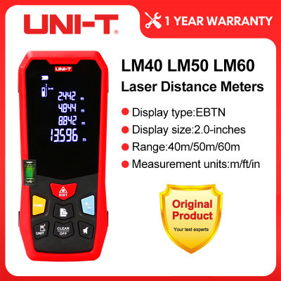 UNI-T เลเซอร์เรนจ์ไฟ LM40 LM50 LM60ดิจิตอลเลเซอร์วัดระยะทาง40เมตร50เมตร60เมตร Trena เทปสร้างวัดไม้บรรทัดอิเล็กทรอนิกส์