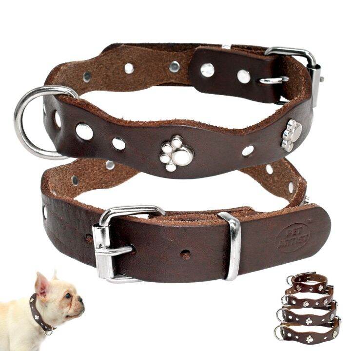 hot-soft-genuine-leather-pet-dog-collars-adjustable-for-small-medium-dogs-puppy-chihuahua-pitbull-collar-brown-xxs-xs-s-m