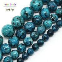 Natural Blue Spot Stone 6/8/10/12mm Round Loose Beads 15.5inch/strand Pick Size DIY Bracelet (F00520)