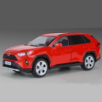 ของเล่น1:24 RAV4 SUV โมเดลรถโลหะผสม Diecasts รถออฟโรดโลหะแบบจำลองเสียงและไฟ Kids Toys ของขวัญ