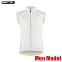 ARSUXEO Men Women Cycling Vest Reflective Bicycle Windproof Outdoor Sports Running Vest Sleeveless Bike MTB Windstopper Light