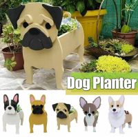 Cute Animal Shaped Flower Planter PVC Pet Dog Potted Garden Yard Decoration Plant Container Holder For Outdoor Indoor Plants