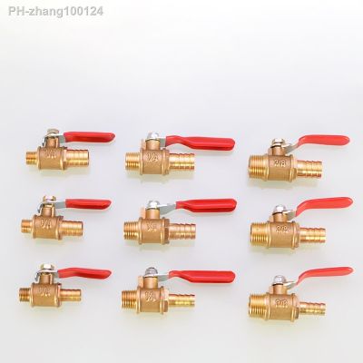 Brass Small Ball Valve 8 10 12mm Hose Barb to 1/8 quot; 1/4 quot; 3/8 quot; Male Thread Water Oil Air Gas Fuel Shutoff Ball Valve Pipe Fittings