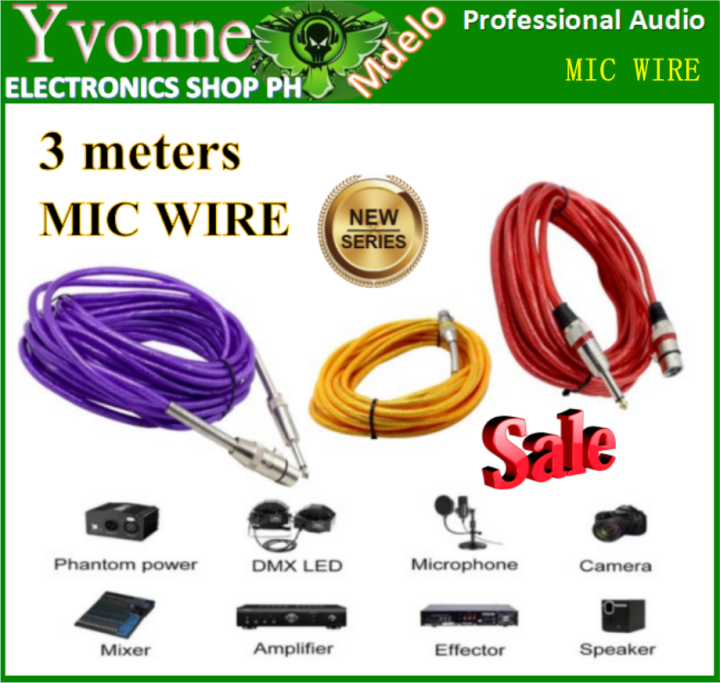 The 3 meters MIC WIRE (PL55/CANNON J) Microphone Wire Cable Low Noise
