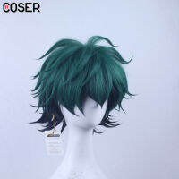 【COSER 77】My Hero Academy deku สีเขียวและสีดำไล่ระดับสีคอสเพลย์วิกผม