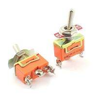 2 Pcs AC250V 15A 12mm Thread SPDT 2 Position Orange Metal Toggle Switch Electrical Circuitry  Parts