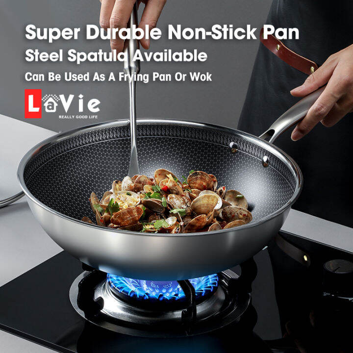 Lavie Stainless Steel 32cm Non Stick Wok Pan frying pan, PFOA Free