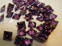 3x3MM  10 pcs เพชรรัสเซียส  สีม่วงสี่เหลี่ยม  AMETHYST DARK COLOR  DIAMOND  Cubic zirconia American diamond stone