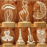 LED tiết kiệm năng lượng Đèn đêm 3D Phòng ngủ Bên giường cho ăn Ánh sáng